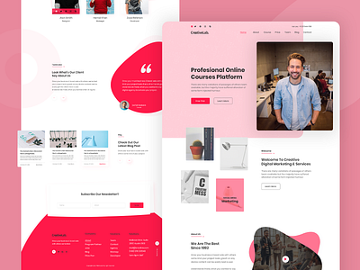 Creative Agency Landing Page Design 2019 trends agency agency website best agency colorful creative dribbbble landing page concept minimal online psd design psd template startup template typography ui ux ui ux design ui ux website