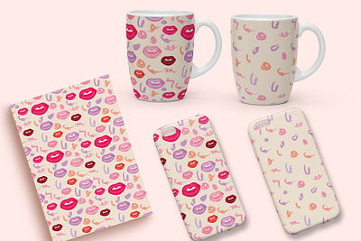 Kisses Lip Makeup Pattern fasion kiss kisses lip lips makeup pattern