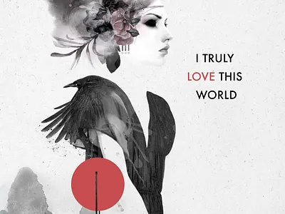 I truly love this world body figurative fine art illustration mixed media mystic strength woman