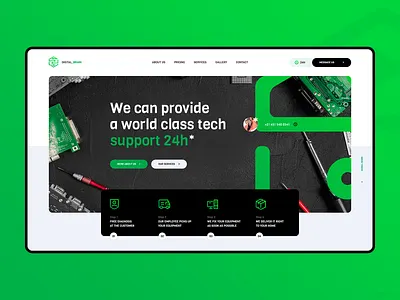 Digital Brains - Computer Service Website branding computer design lukaszratajczyk poland service tech theme ui ux visiontrust web webdesign website