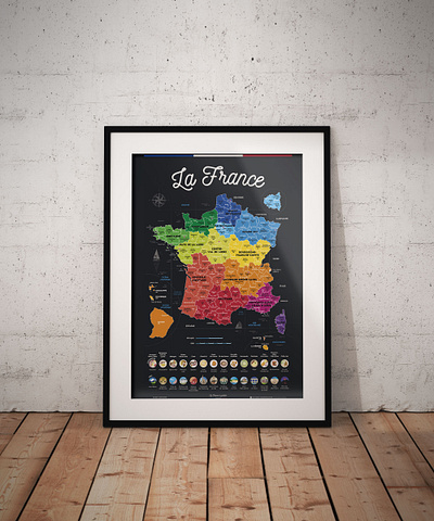 Scratchable Map Of France - Phase2 carte design foodies foodporn france gastronomie gift map paris present régions scratchable travel voyage