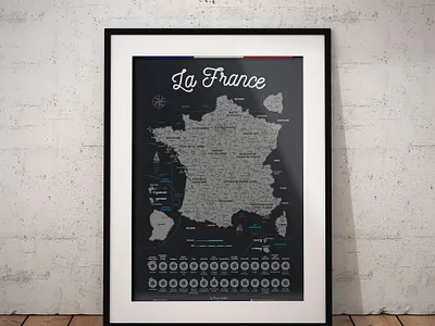 Scratchable Map Of France cadeau carte déco décoration foodies france gastronomie gift map paris pornfood poster present régions travel voyage