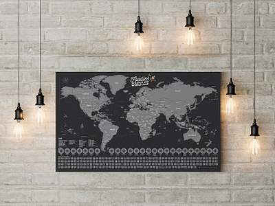 World Scratchable Map with foodies and flags - Phase01 carte cities decoration design déco flag foodies foodporn gastronomie gift map monde poster present scratchable town world worldmap