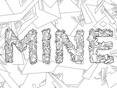 Mine design digital illustration type typographic design typography typography art