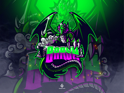 (SOLD) BARSH adobe illustrator adobe photoshop design logo dragon esports esports logo game green illustration logo mascot design twitch twitch logo youtube