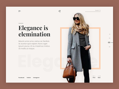 Header shot of a Fashion website 2019 clean fashion header header design modern typography ui uiux ux web web design websites white