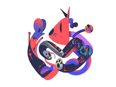 compositions 2d abstract art cats character art design drawing illustration