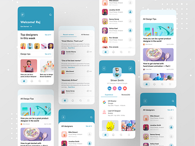 Design Mentor App android app app design colorful design designer google ios app mentoring mentors mentorship ofspace profile social tech typography ux