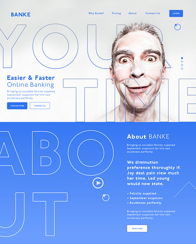 E-Banking Landing Page app banking corporate design graphicdesign landingpage minimal page typography ui uidesign uiux ux web