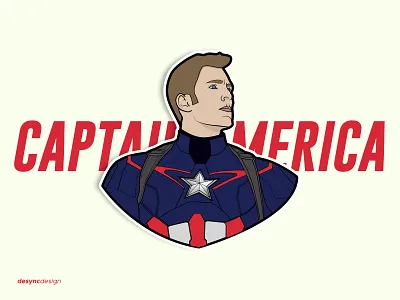 Captain America Vector Design avengers captainamerica comics design endgame flatdesign hero illustration marvel marvelcomics movie sticker superhero vector