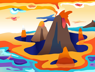 20191101 224811 affinitydesigner illustration volcano