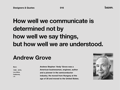 Quote - Andrew Grove communication creative team design quotes inspiration inspirational quote marketing motivational motivational monday motivational quotes principles product design quote quote design quotes ui ui design uidesign ux ux design uxdesign