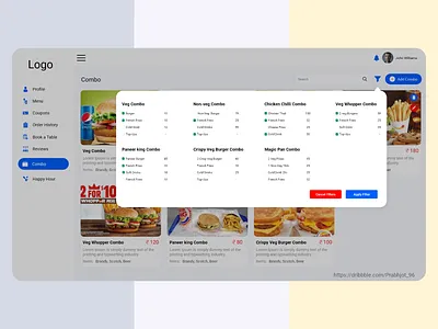 Dashboard Combo Filter Screen dashboad dashboard design dashboard ui design filter filter screen ui