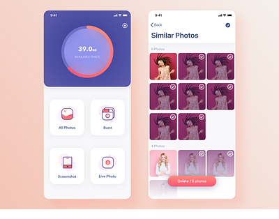 Duplicate image finder adobexd app colorful design duplicate finder glow icon image mobile ui