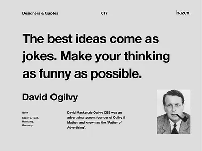 Quote - David Ogilvy business design business tips creative agency design thinking inspiration inspirational quote motivation motivational motivational monday motivational quotes principles product design quote quote design quotes tips ui ui design ux ux design