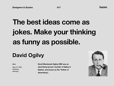 Quote - David Ogilvy business design business tips creative agency design thinking inspiration inspirational quote motivation motivational motivational monday motivational quotes principles product design quote quote design quotes tips ui ui design ux ux design