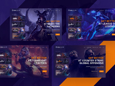 Mobalytics Header dark dota esports game gaming interface landing page ui webdesign website