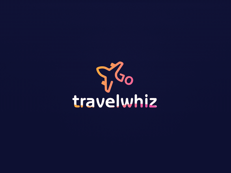 Logo Design for GoTravelWhiz animation clean flat icon logo logo animation logo design logo motion minimal motion