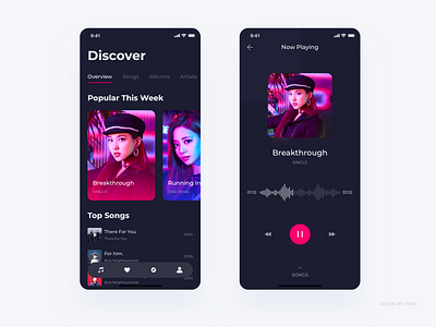 Dark UI Music Player app audio app audio player daily design dribbble invite music music app ui