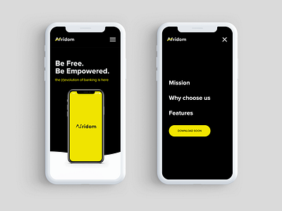 Afridom Responsive Website cryptocurrency fintech gatsby gsap mobile design mobile ui netlify reactjs responsive design responsive website scroll animation ui ui ux ui design ux webdesign webdevelopment website website design