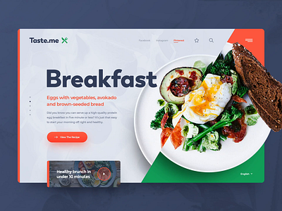 Taste.me Animation animation clean design drawingart exploration food header minimal photoshop recipes responsive ui ux web website