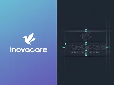 Inovacare Logo bird blue brand branding design graphic health health care illustrator logo vector