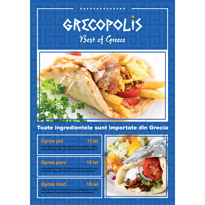 Grecopolis branding design flyer design food greece greek logo vector