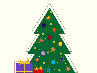 christmas picture christmastree design green illustraion newyear red toys violet