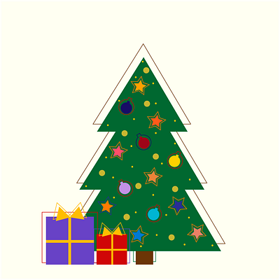 christmas picture christmastree design green illustraion newyear red toys violet