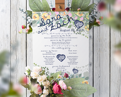 SJZA Wedding Program design program typography wedding