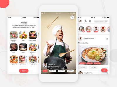 Cooking Recipes App app cooking design mobile recipes social media ui user experience user interface ux