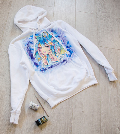 sweater, hand-painted sweatshirt, anime design drawing fashion hand painted paint painting style wear