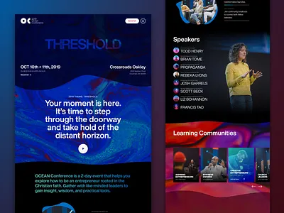 Ocean Conference conference gradient gradients one page one page design one page site one page website speaker lineup speaker list speakers