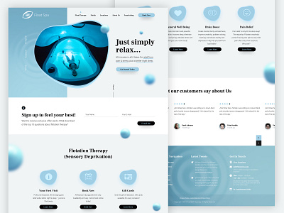 FloatSpa - landing page landing page spa ui ux water website