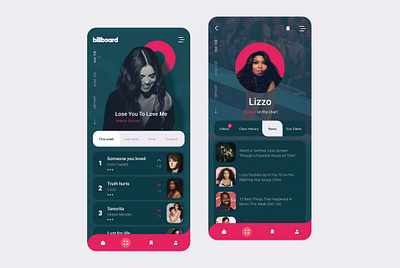 Billboard app app design application billboard billboard design flat mobile mobile app mobile design music news ui uidesign ux