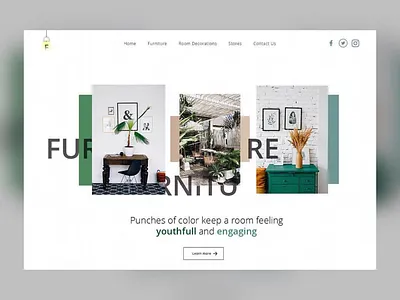 Furniture store landing page. app design furniture furniture design furniture store furniture website illustration landing page landingpage logo page ui ux vector webdesign website website design