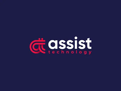 Assist Technology abstract assistance at brand identity branding digital gradient internet kreatank letter mark line logo marketing tech technology