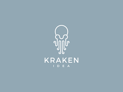 Kraken idea logo animal branding design designs idea kraken line art logo minimal modern symbol vector