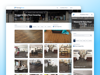 FlooringStores.com - Retailer Products Page address filter floor flooring location product product design retailer room search search result store swatch web app