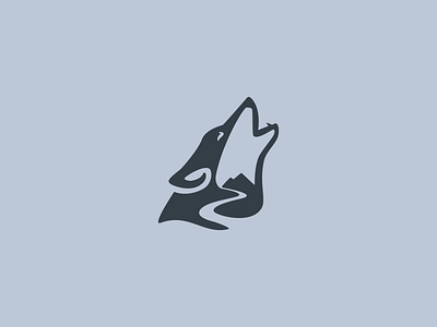 wolf logo animal brand branding branding design clean clear design designs icon illustration logo modern mountains negative space negative space logo symbol vector wolf