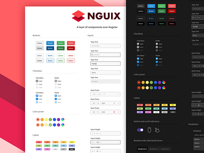 NGUIX framework buttons checkbox color picker dark mode datepicker design system dropdown framework inputs labels night mode tabs ui ui design ui elements ui guide ui kit ui style guide user interface ux