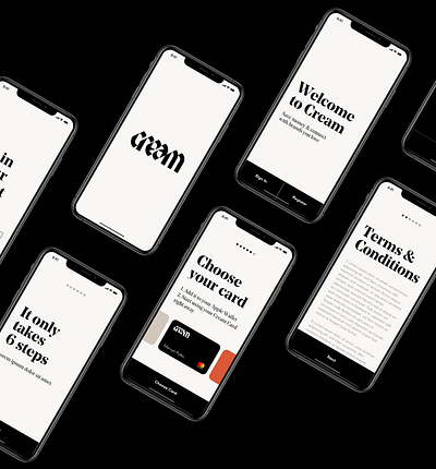 Cream App app black white clean design digital design minimal mobile ui ui