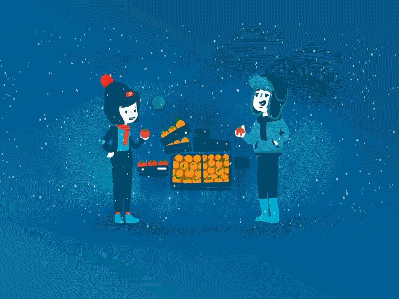 Seasonal food taste better :) 🍅❄️💀 animate animation character design climatechange collapse food food and drink fruits illustration motion orange seasons summer tomatoe vector vector illustration