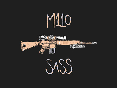 Day 87 | M110 SASS | america art arts design digital digital art digital design digital drawing digital illustration draw drawing icon illustration learn learning lettering military procreate usa vector