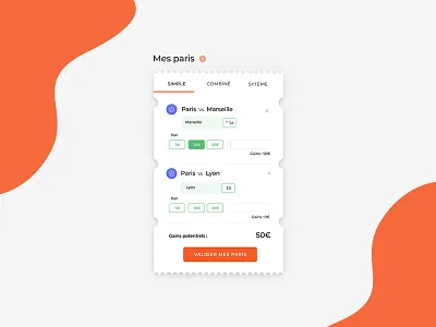 How we might improve the experience of online bets ? bet branding design flat icon match sport ui ux vector web website