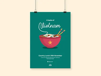 Country Lunch Vietnam Poster branding design illustration poster typography vector