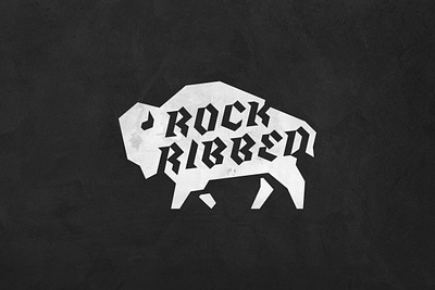 Rock Ribbed Logo animal apparel bison bold buffalo rock rugged shadows sharp strong united states of america usa