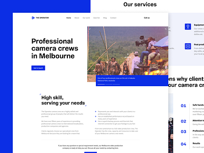 The Operator Camera Crew camera camera crew contemporary design minimal photography ui user interface videography webdesign website