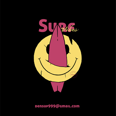 surf vibes badge design badge logo badgedesign branding design hand drawn illustration illustrator lettering tshirt tshirt design