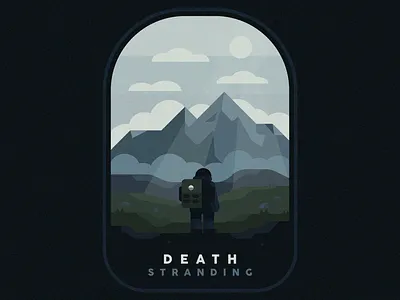 Death Stranding badge branding death stranding illustration illustrator japanese kojima landscape man mountain nature nature illustration nature logo nature photography outside videogame